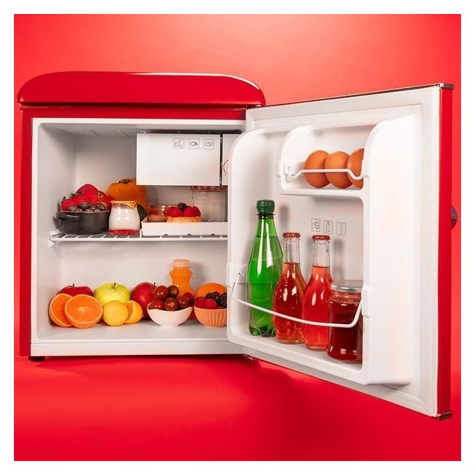 Cecotec Mini Frigorifero Retro' Tavolo 45 Litri Bolero CoolMarket TT Origin classe E Icebox e maniglia cromata rosso