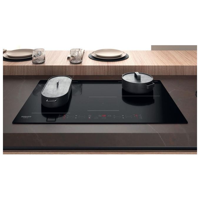 Hotpoint HB 0577B NE Piano cottura induzione 77 cm 4 zone funzione Combi Duo Active Cook controlli touch Nero
