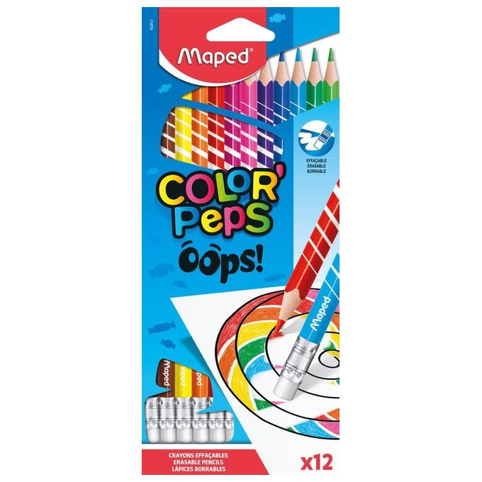 Maped Confezione 12 Pastelli Cancellabili ColorPeps