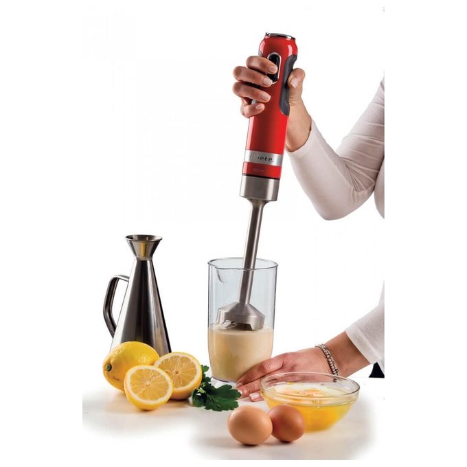 Ariete frullatore ad immersione 1000w 10 velocita' turbo bicchiere 700ml tritatutto 500ml rosso