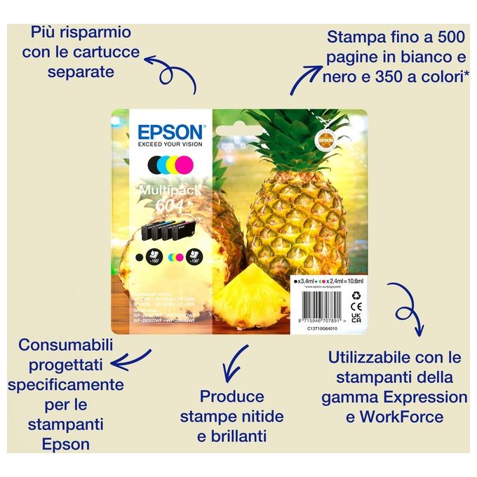 Epson 604 Cartuccia D'inchiostro 1 Pezzo Originale Resa Standard Nero