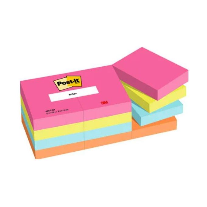 Post-it Confezione 12 Blocchetti 38x51mm 12x100 Fogli Collezione Poptimistic Rosa