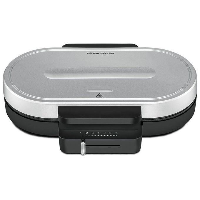 Rommelsbacher Waffel Automat WA 1250-2 Cialde a Forma di Cuore Antiaderente 1250 Watt Nero-Argento
