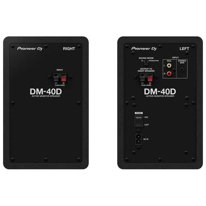 Pioneer DJ DM-40D Sistema di Monitor Cablato Altoparlante da 4 Pollici Nero