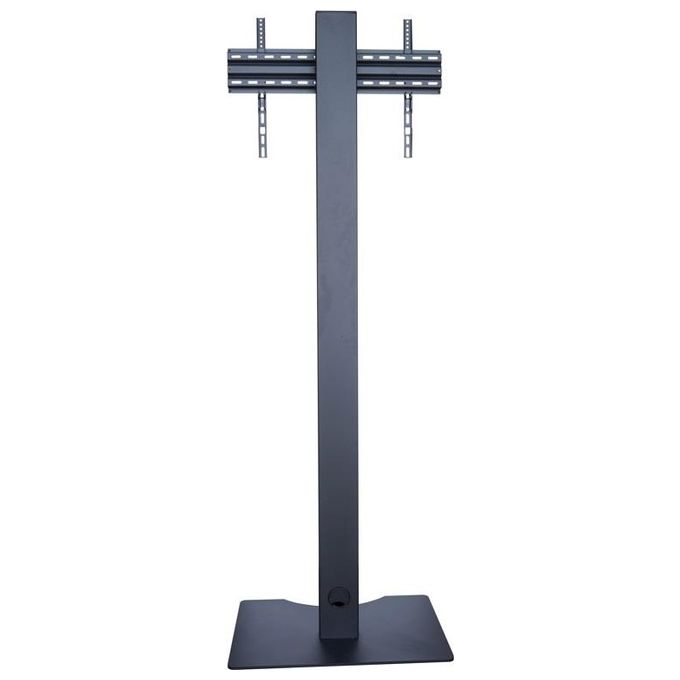 ITB OM09233 Stand da Pavimento con Piedistallo Slim per Schermi 32'' a 65'' Portata 50 Kg VESA Max 700x400 Regolazione Altezza Manuale Gestione Cavi Ottimizzata Orientamento Paesaggio Ritratto colore Nero