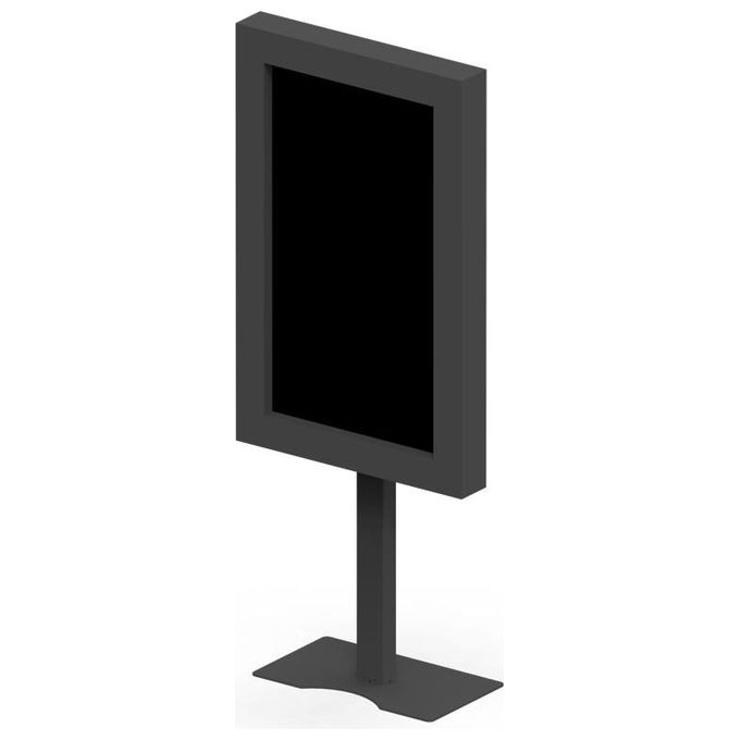 ITB OM09233 Stand da Pavimento con Piedistallo Slim per Schermi 32'' a 65'' Portata 50 Kg VESA Max 700x400 Regolazione Altezza Manuale Gestione Cavi Ottimizzata Orientamento Paesaggio Ritratto colore Nero