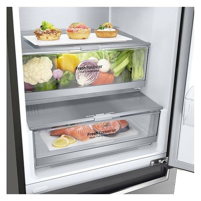 LG GBB72PZVCN1 Frigorifero Combinato Libera Installazione 384 Litri Classe Energetica C Acciaio Inossidabile