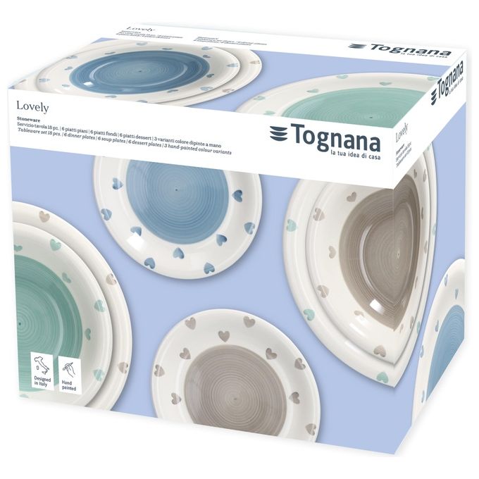 Tognana 5696 Servizio da Tavola 18 Pezzi Louise Lovely
