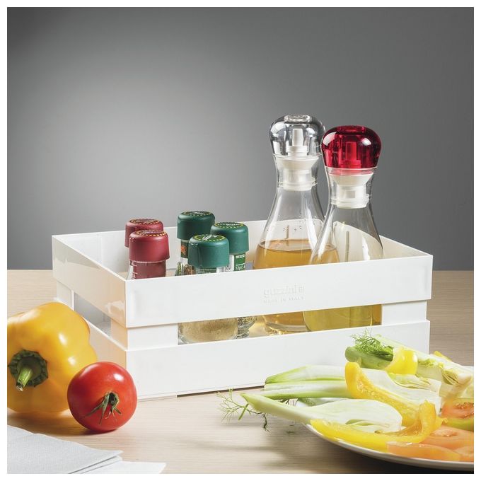 Guzzini Cassetta Eco Kitchen Tidy and Store Bianco Latte