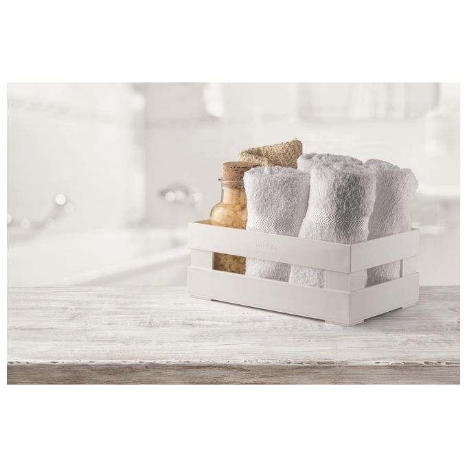 Guzzini Cassetta Eco Kitchen Tidy and Store Bianco Latte