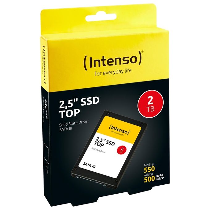 Intenso 3812470 Top SSD Interno SATA III 2.5'' 2 TB 550 MB-s Lettura 520 MB-s Scrittura 3D NAND