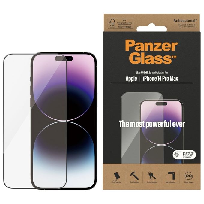 PanzerGlass Ultra-Wide Fit Pellicola Proteggischermo Trasparente per iPhone 14 Pro Max UWF AB