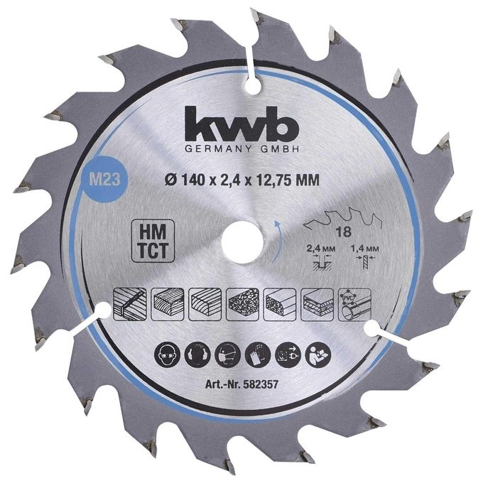 Kwb Lama Per Sega Circolare Truciolare 140X12.7Mm 18 Denti