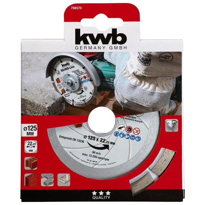 Kwb Disco Diamantato Segmentato Silver Line D.115 Mm Spessore 2,5 Mm