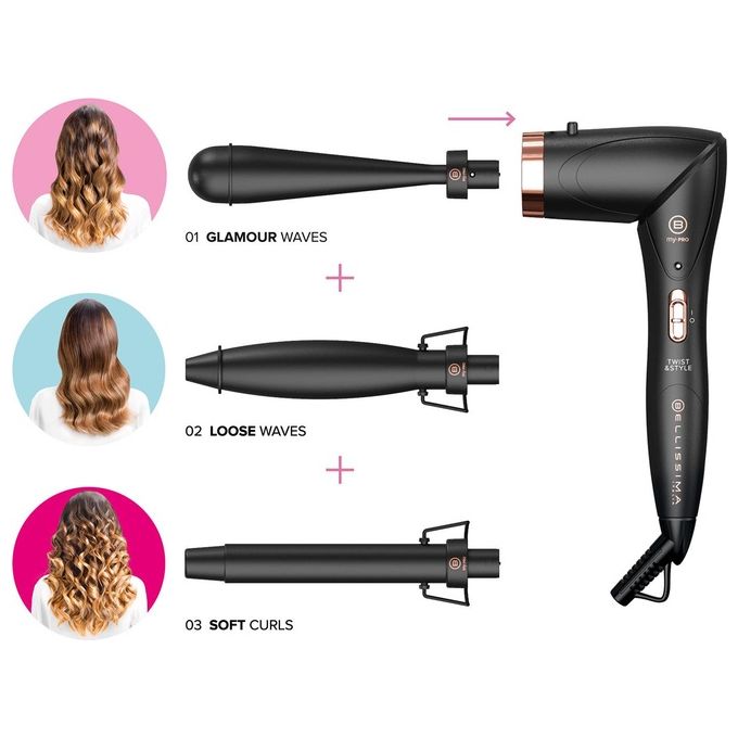 Imetec Bellissima Twist e Stile kit 3 Accessori Intercabiabili, Orientabile a 90°