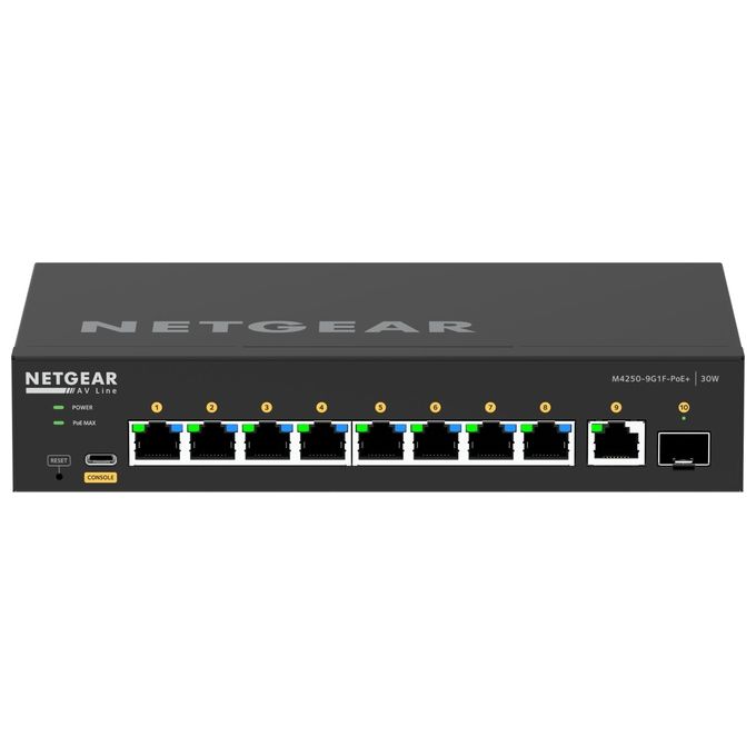 Netgear GSM4210PD-100EUS Switch di Rete Gestito L2-L3 Gigabit Ethernet 10-100-1000 Supporto Power over Ethernet Nero