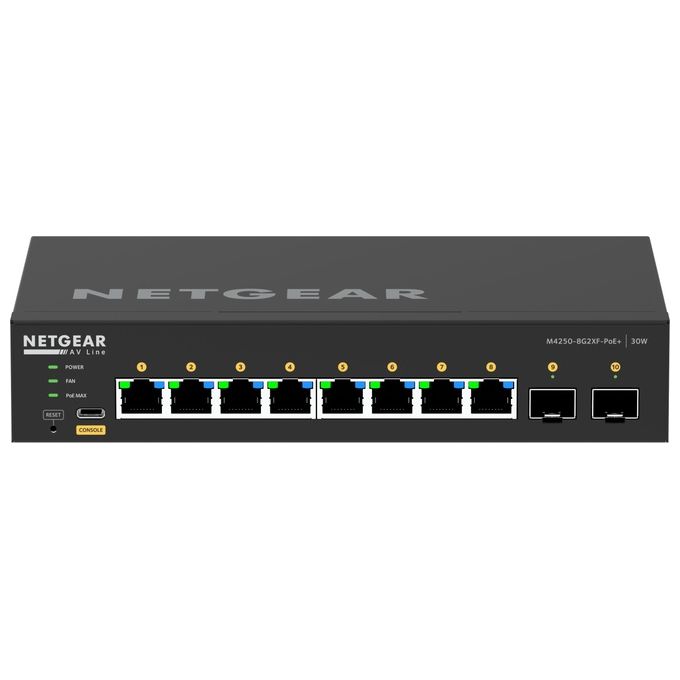 Netgear GSM4210PX-100EUS Switch di Rete Gestito L2-L3 Gigabit Ethernet 10-100-1000 Supporto Power over Ethernet Nero