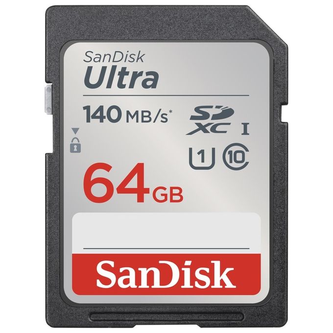 SanDisk Ultra 64GB SDXC velocita' fino a 140 MB-s, UHS-I, Classe 10, U1