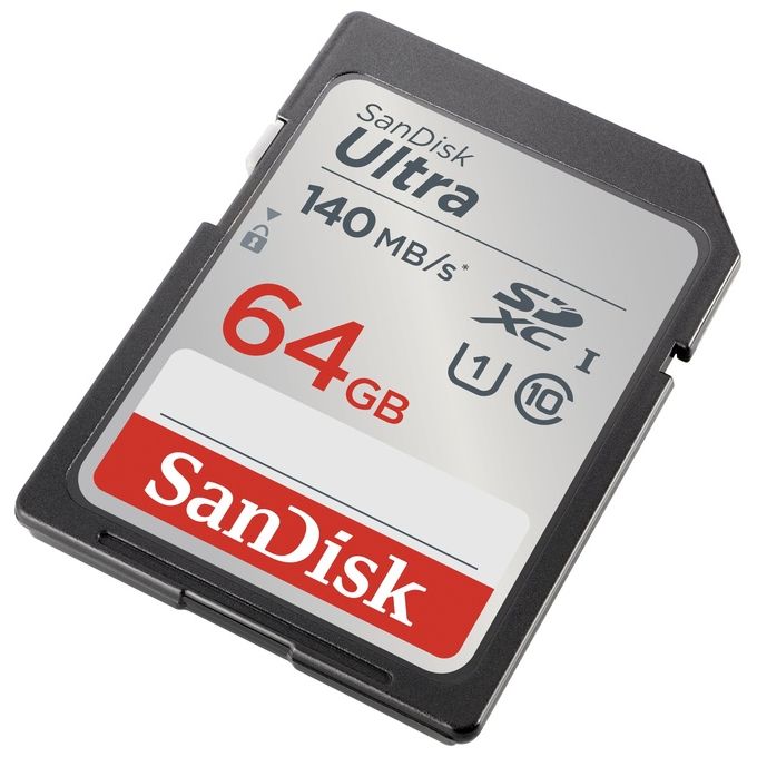 SanDisk Ultra 64GB SDXC velocita' fino a 140 MB-s, UHS-I, Classe 10, U1