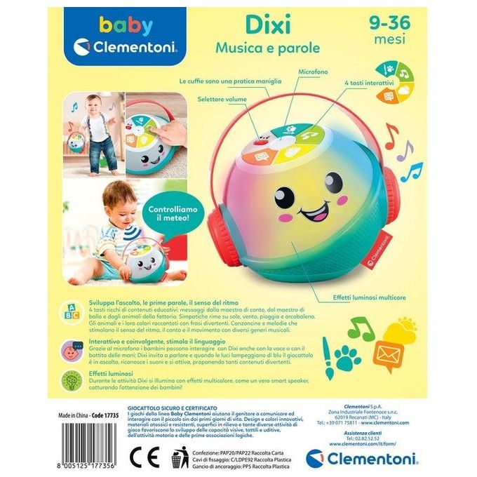 Clementoni Prime Attivita' Baby Dixi Musica e Parole