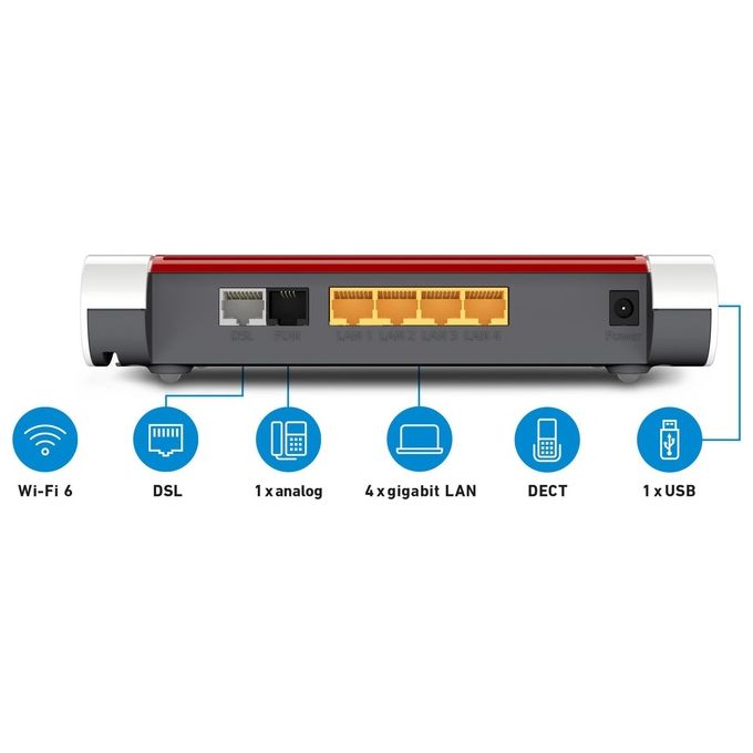 AVM FRITZ!Box 7530 AX Router Wi-Fi 6 Dual-band Gigabit Ethernet Bianco ADSL-VDSL