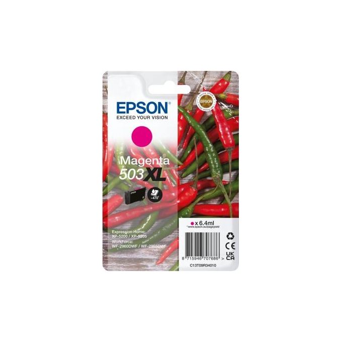 Epson 503XL Cartuccia d'Inchiostro Originale Resa Elevata XL 6,4 ml ~470 pagine colore Magenta