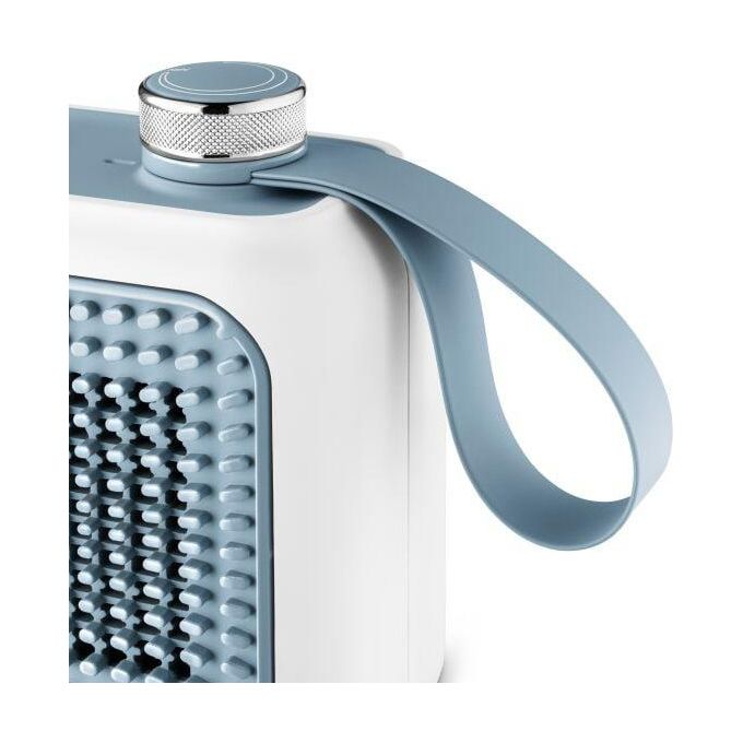 De’Longhi - HFX10B03.LB - Capsule Desk termoventilatore da tavolo, potenza 360 W, 2 livelli di calore, termostato meccanico, funzione ventilazione, Grigio-Blu