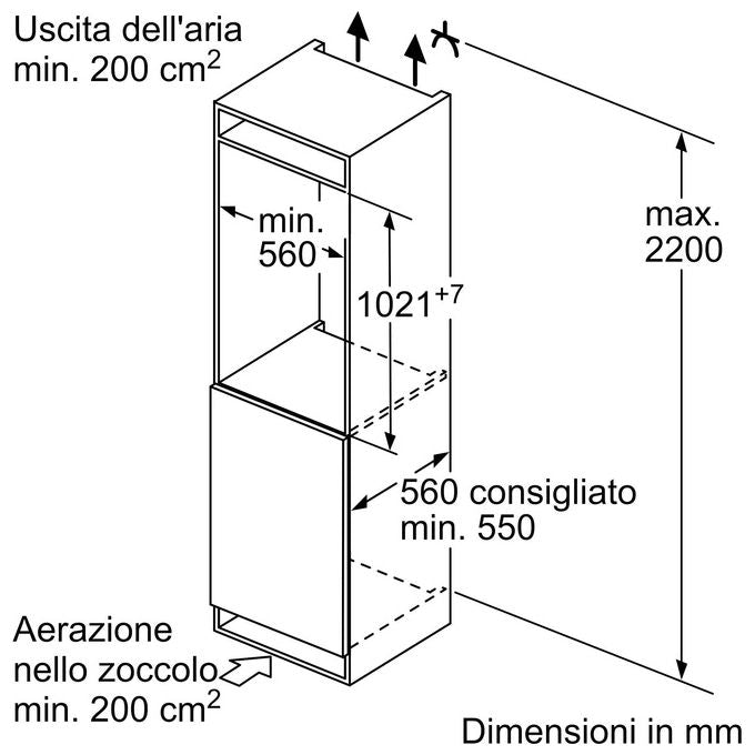 Bosch KIR31VFE0 Serie 4 Frigorifero Monoporta Capacita' 165 Litri Classe Energetica E Ventilato MultiBox XXL FreshSense 102.5 cm Bianco