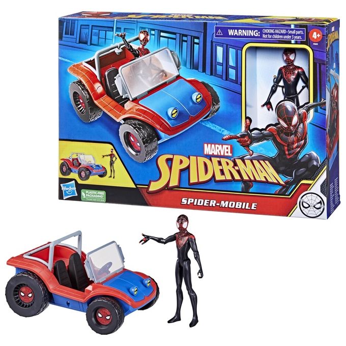 Hasbro Playset Spiderman Macchina Micke Morales e Spider Ham