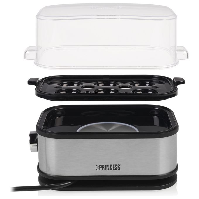 Princess 262046 Pentolino per Uova 6 Uova 400W Nero-Argento