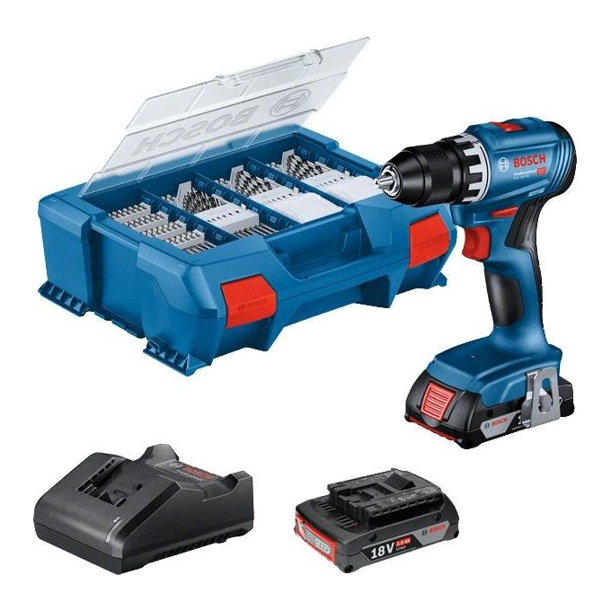 Bosch GSR 18V-45 Professional 500 Giri-min Senza Chiave 900 g Nero-Blu