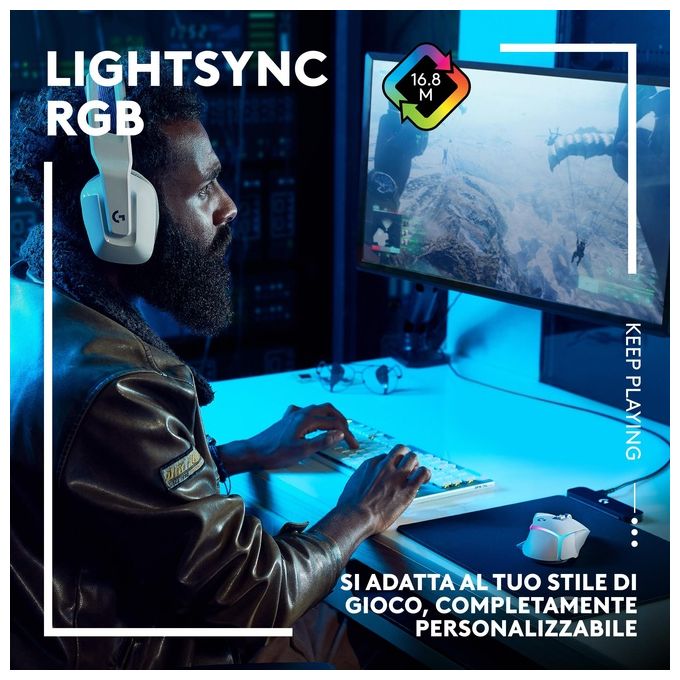 Logitech G502 X Plus Mouse Gaming Wireless Lightspeed Rgb  Logitech Blue Yeti Kit Game Streaming con Microfono Gaming Usb Yeti Bianco