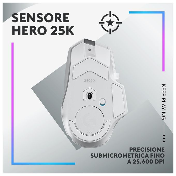 Logitech G502 X Plus Mouse Gaming Wireless Lightspeed Rgb  Logitech Blue Yeti Kit Game Streaming con Microfono Gaming Usb Yeti Bianco