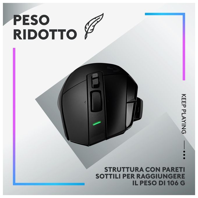 Logitech G G502 X PLUS Mouse Gaming Wireless LIGHTSPEED RGB - Mouse Ottico con Switch Ibridi LIGHTFORCE, LIGHTSYNC RGB, Sensore per Gaming HERO 25K, Compatibile con PC - macOS-Windows - Nero