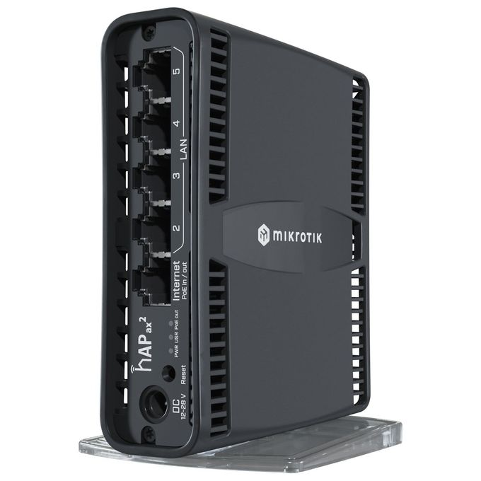 Mikrotik hAP ax2 Router Wireless Gigabit Ethernet Dual-Band 2.4 GHz-5 GHz Nero