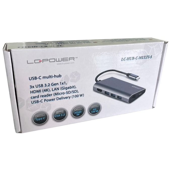 LC-Power LC-HUB-C-MULTI-5 Laptop Dock-Port Replicator Wired USB 3.2 Gen 1 Type-C