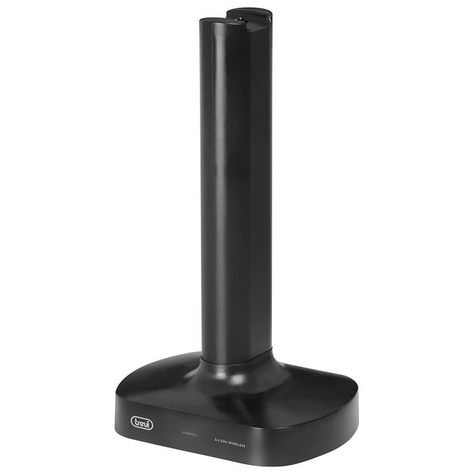 Trevi FRS 1480 R Cuffia Stereo per TV Ricevitore RF Wireless Senza Fili Base di Ricarica Digitale Ottico Jack 3.5mm Nero