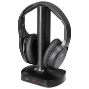 Trevi FRS 1480 R Cuffia Stereo per TV Ricevitore RF Wireless Senza Fili Base di Ricarica Digitale Ottico Jack 3.5mm Nero