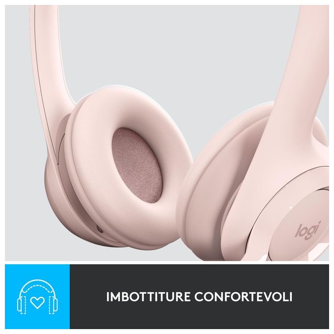 Logitech H390 Auricolare Cablato a Padiglione Ufficio USB Tipo A Rosa