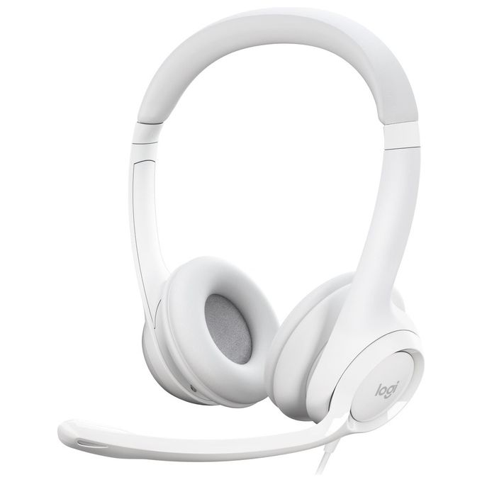 Logitech H390 Auricolare Cablato a Padiglione Ufficio USB Tipo A Bianco
