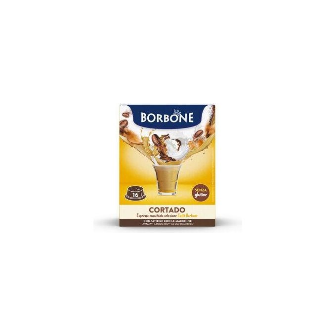Caffe' Borbone capsule Cortado compatibili Lavazza A Modo Mio caffe' macchiato 16 pezzi