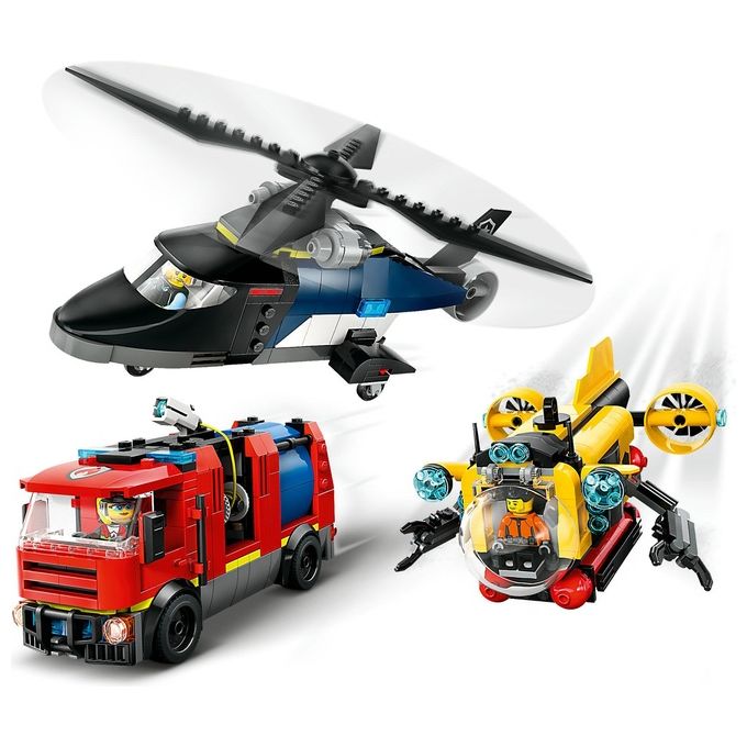 LEGO Set Costruzioni City 60462 Elicottero Autopompa Sottomarino MixeMatch per Creativita' senza Confini