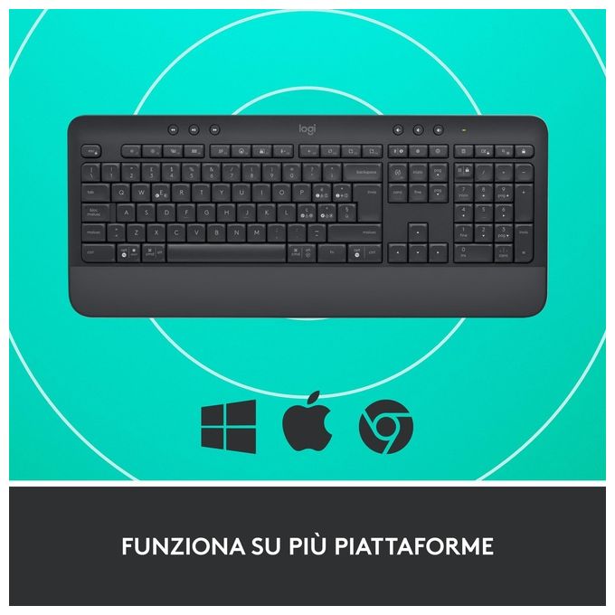 Logitech Signature K650 Tastiera Rf Senza Fili  Bluetooth Qwerty Italiano Grafite