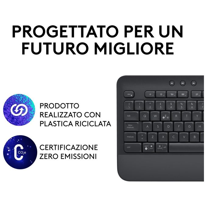 Logitech Signature K650 Tastiera Rf Senza Fili  Bluetooth Qwerty Italiano Grafite