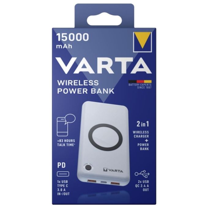 Varta Wireless Power Bank 15000 Cavo USB-C 10W