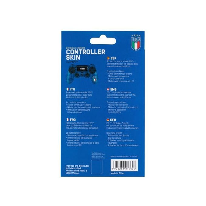 Qubick Cover Gamepad per PlayStation 4 FIGC Italia Blue