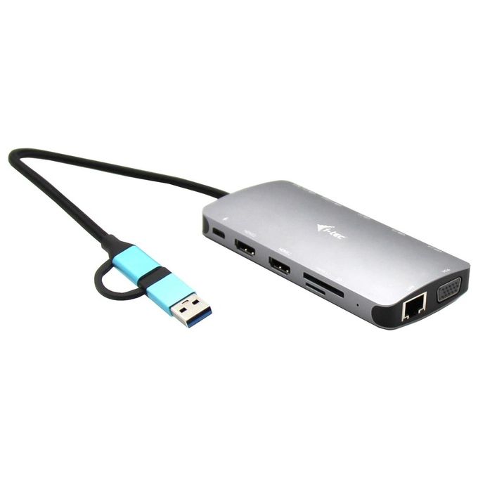 I-Tec USB 3.0 USB-C-Thunderbolt 3x Display Metal Nano Dock with LAN  Power Delivery 100W