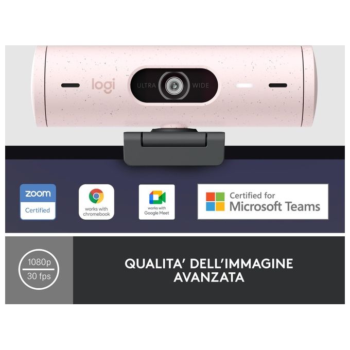 Logitech Brio 500 Webcam 4Mp 1920x1080 Pixel Usb-c Bianco