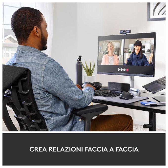 Logitech Brio 500 Webcam 4Mp 1920x1080 Pixel Usb-c Grafite