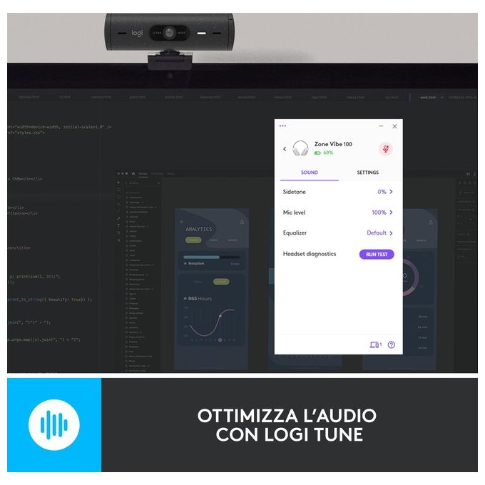 Logitech Zone Vibe 100 Auricolare Wireless a Padiglione Musica e Chiamate Bluetooth Bianco